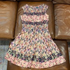 Pink Floral Sleeveless Dress